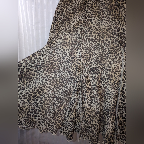 DANA BUCHMAN Skirt 100% Silk Leopard Print Skirt size 4 - Picture 5 of 17